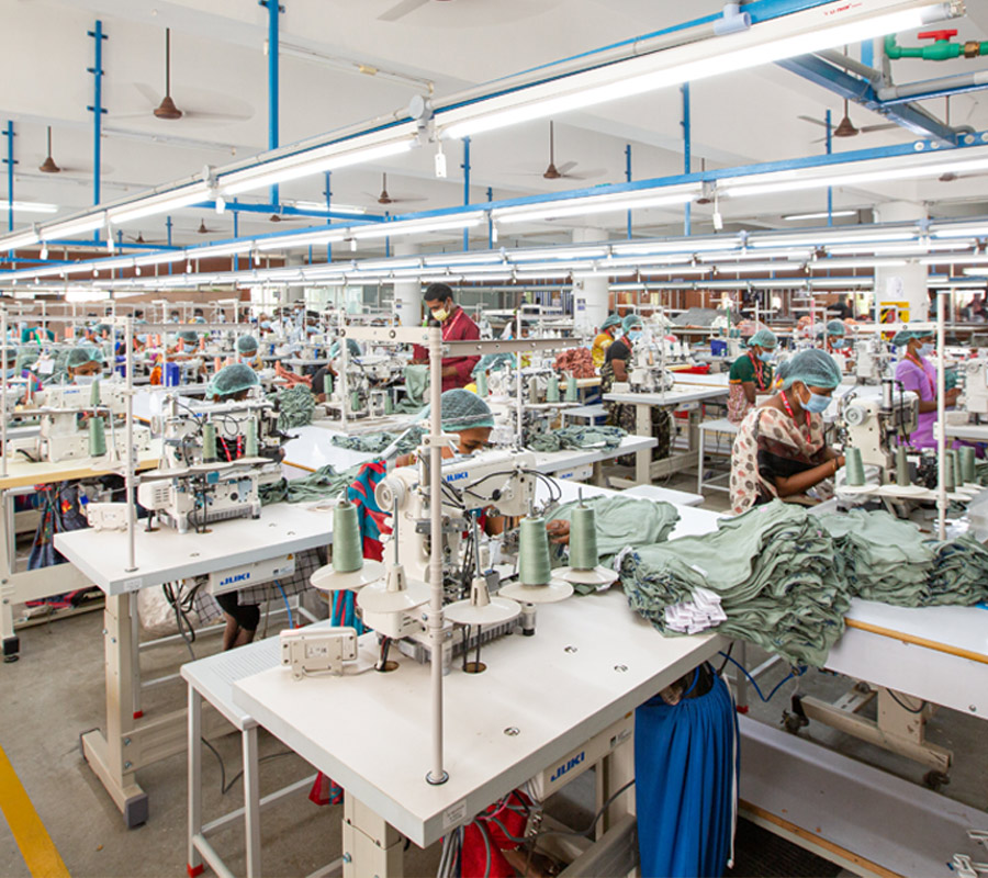 Garment sewing and production team